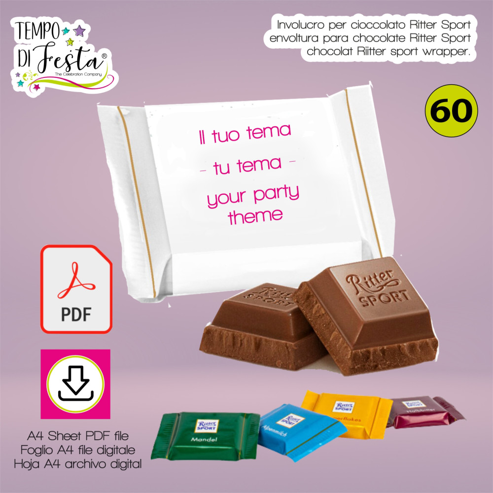 Envoltura digital de chocolate Ritter sport mini personalizada