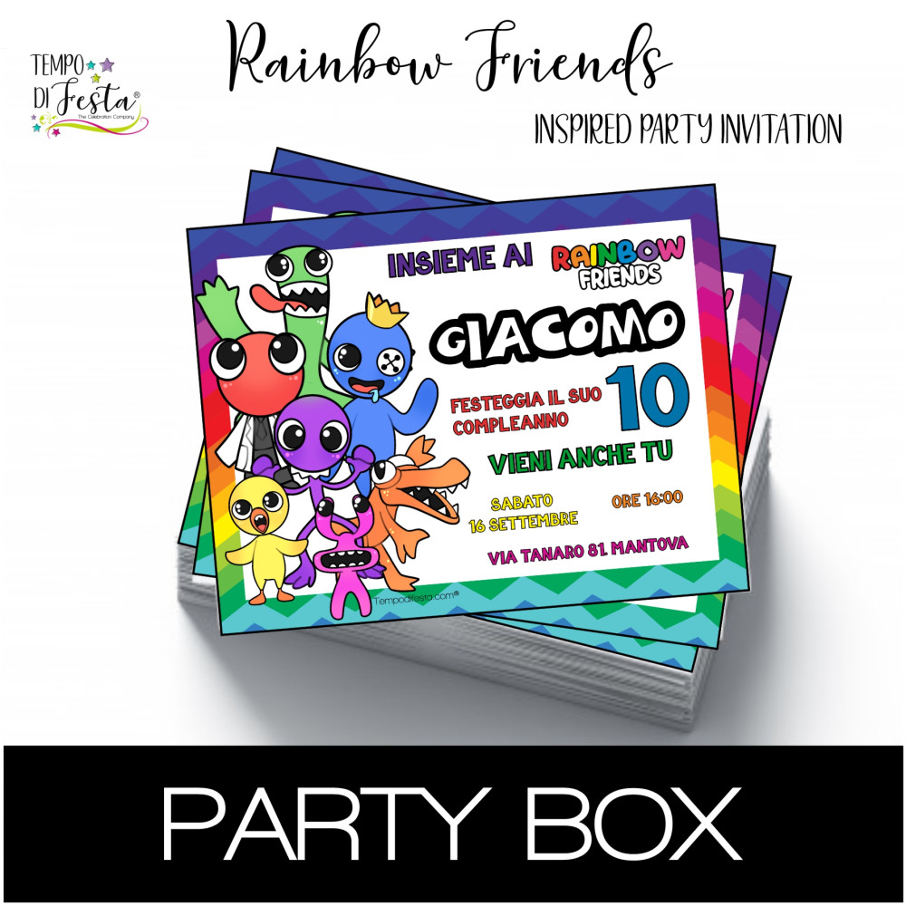 Rainbow Friends paper invitations