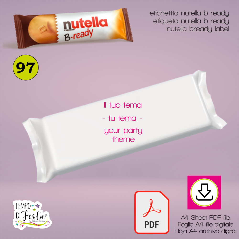 Nutella b ready etiqueta personalizada