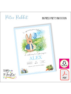 Peter Rabbit invitación digital para imprimir