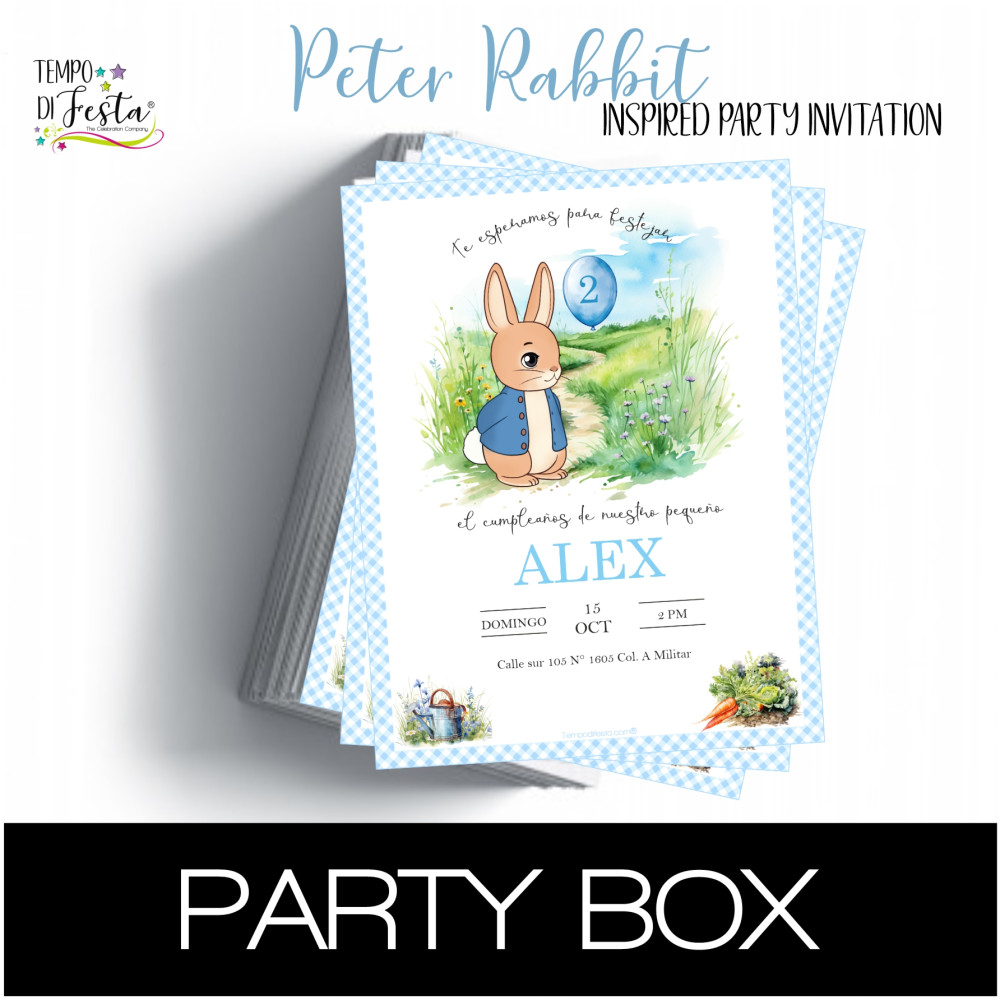 Peter Rabbit invitaciones en papel