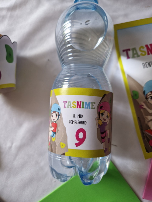 etichetta acqua personalizzata tema Arrampicata