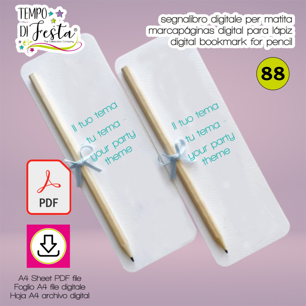 Digital customized pencil bookmark