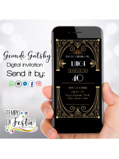 the Great Gatsby digital invitation for WhatsApp