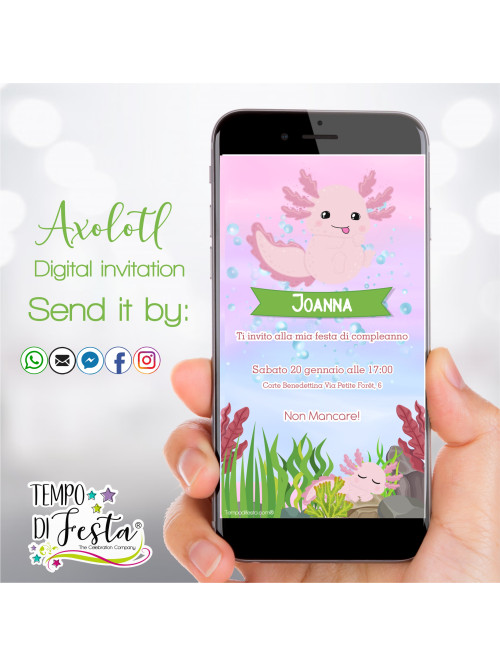 Axolotl invito digitale per WhatsApp