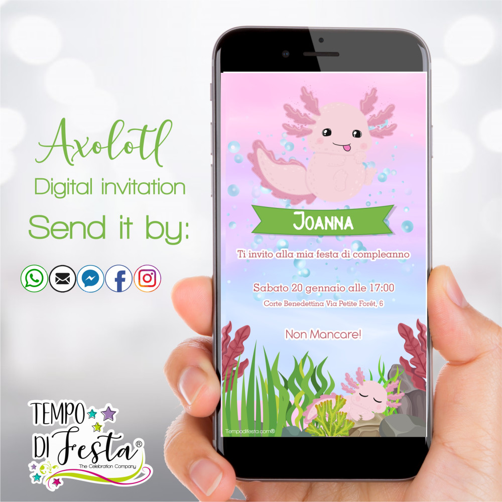 Axolotl invito digitale per WhatsApp