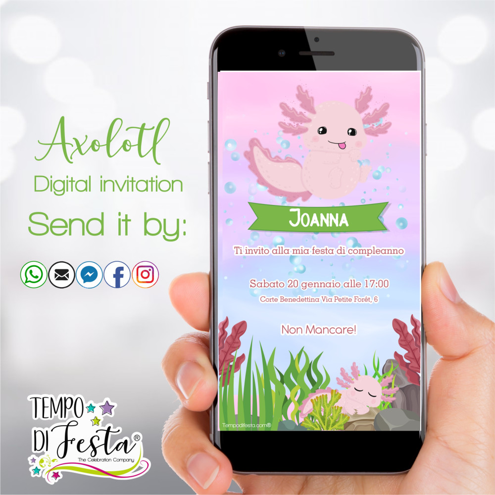 Axolotl Digital Invitation for WhatsApp