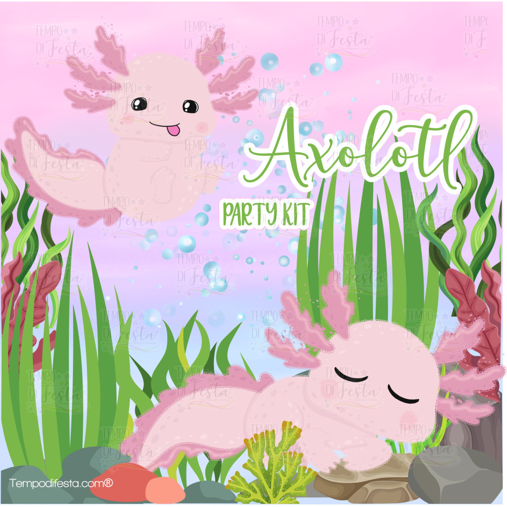 Axolotl digital party kit