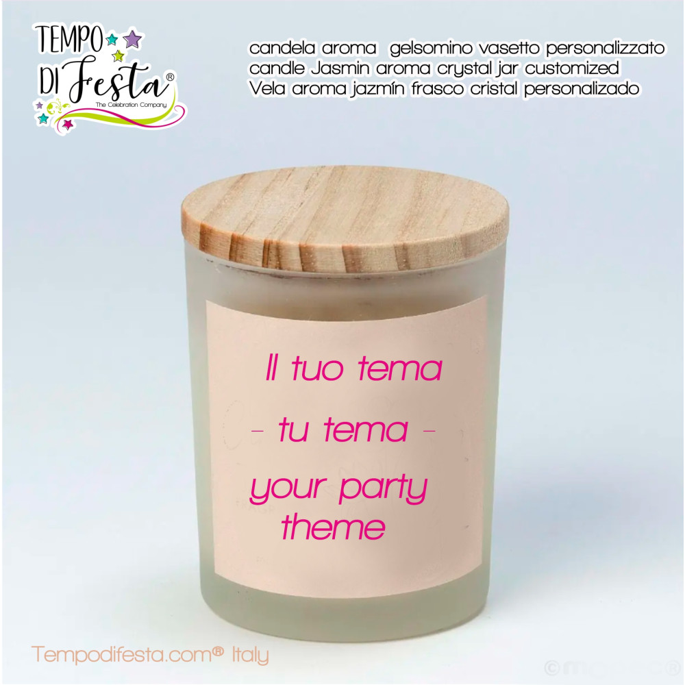 candela aroma  gelsomino vasetto personalizzato