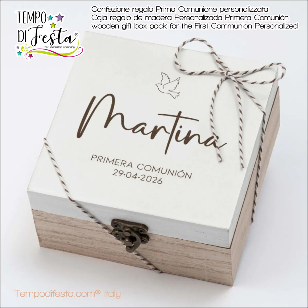 Caja regalo de madera Personalizada Primera Comunión