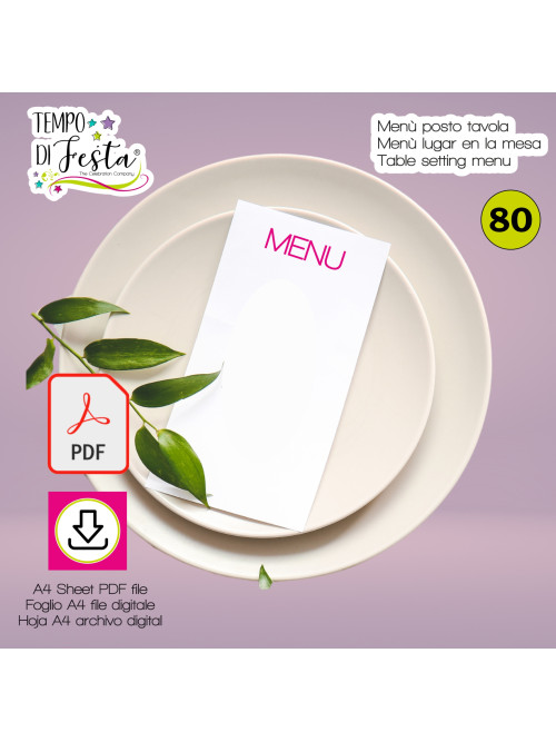 Digital table setting menu customized