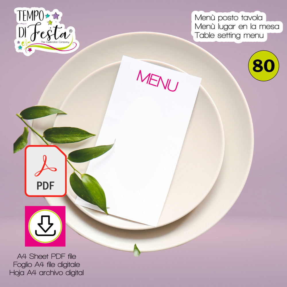 Digital table setting menu customized