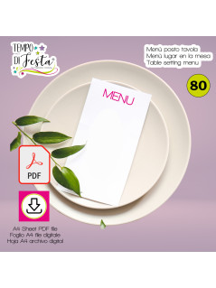 Digital table setting menu customized