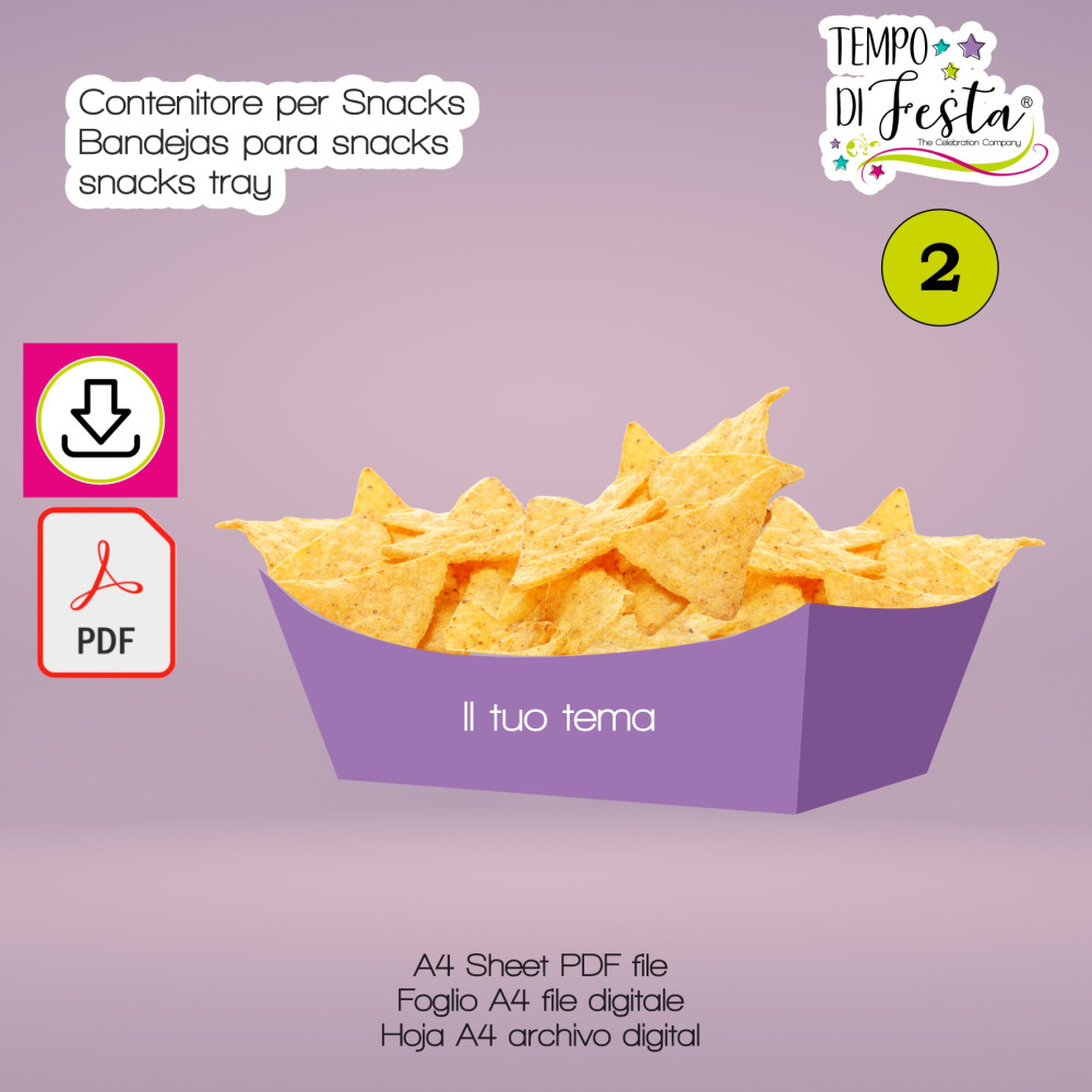 Contenitore digitale per snacks personalizado a tema