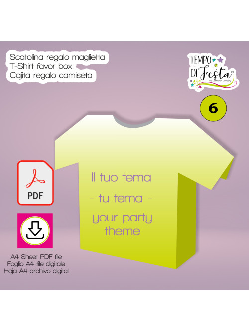 Scatola digitale regalo maglietta personalizzato a tema