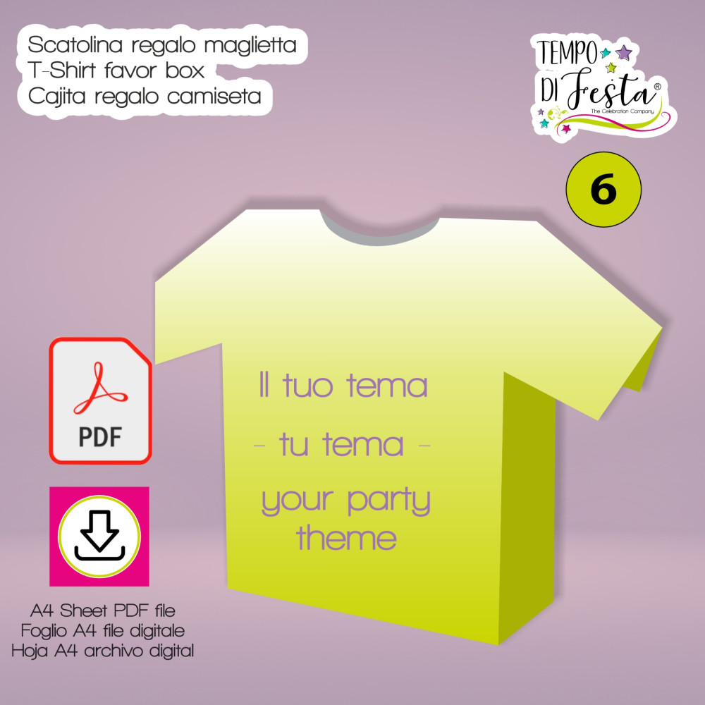 Scatola digitale regalo maglietta personalizzato a tema