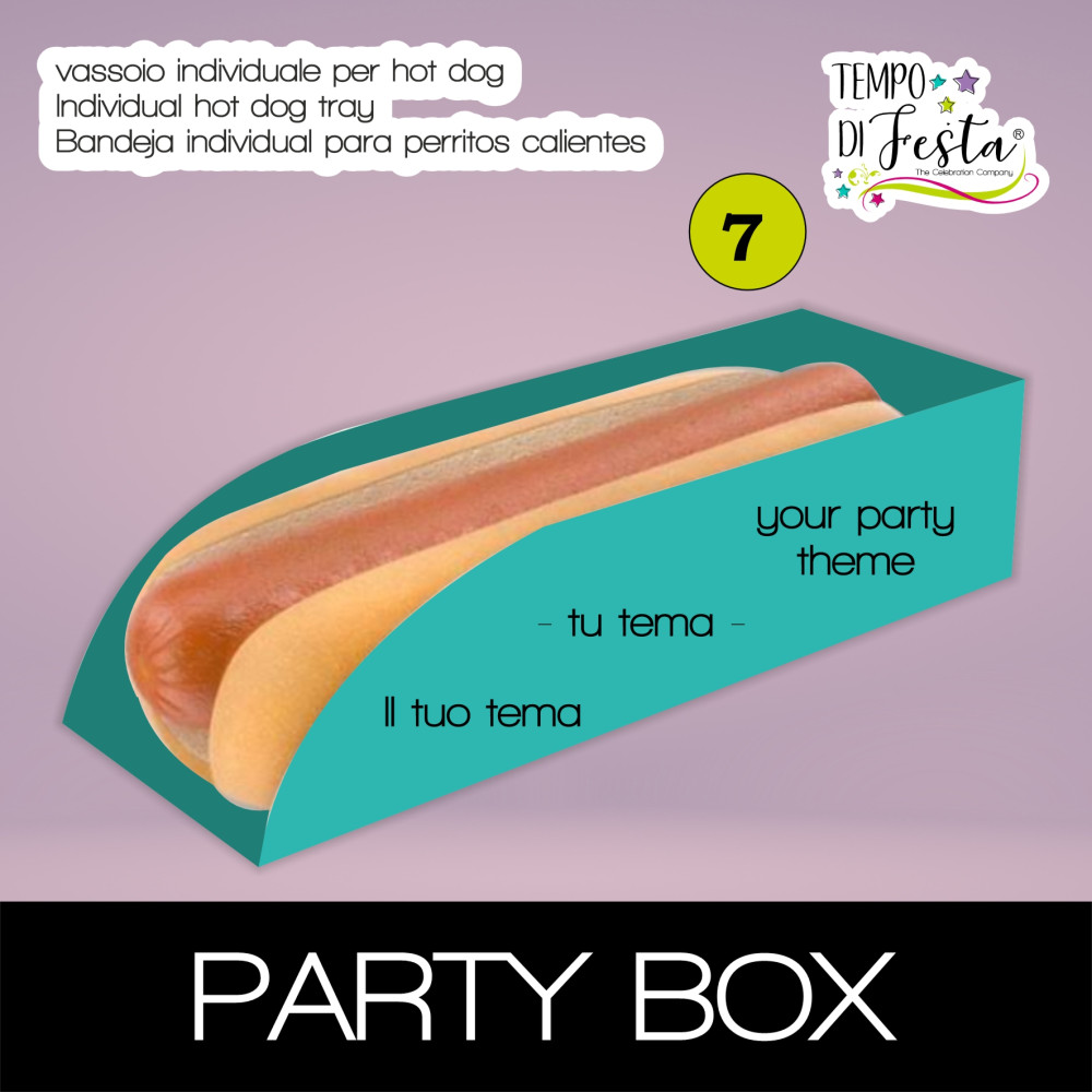 Vassoio individuale per hot dog personalizado a tema