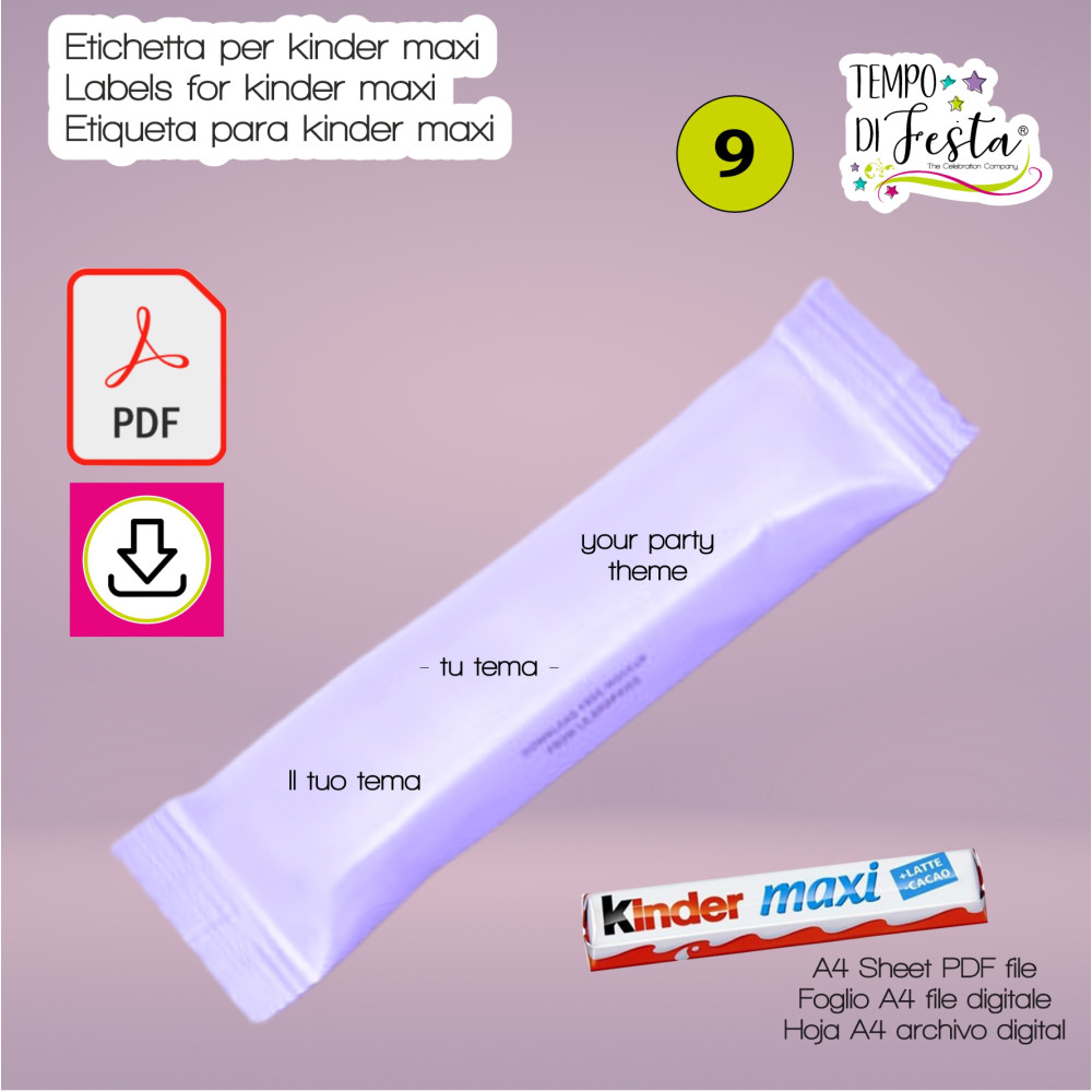 digital Label for Kinder Maxi themed customized