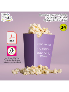 Scatola digitale per pop corn a tema