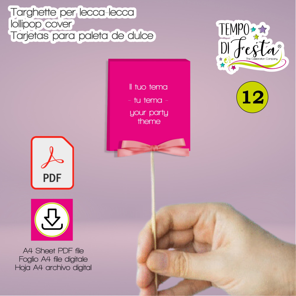 tarjetas de piruletas temáticas personalizadas