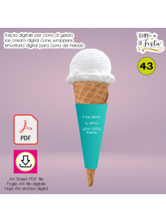 Fascia digitale personalizzata per cono gelato a tema