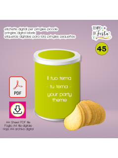 Etichette digitali per patatine pringles piccole a tema