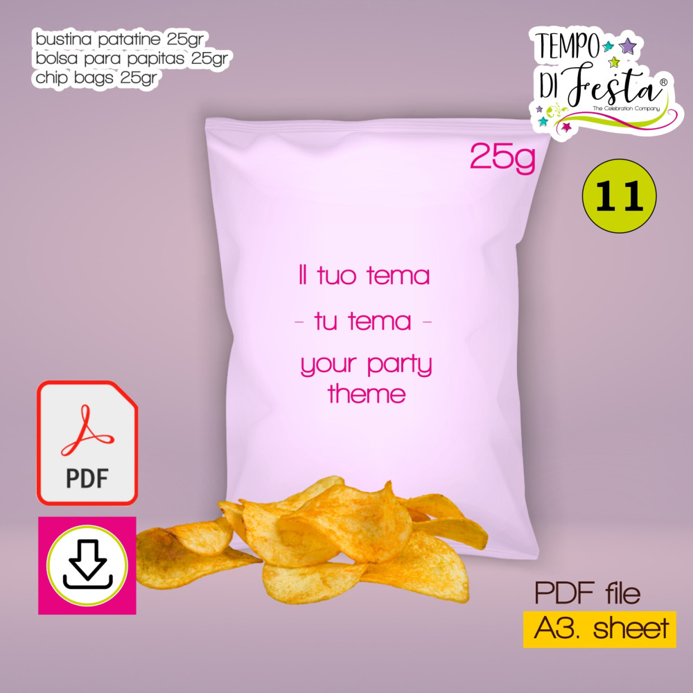 Sachet for small themed chips bags 25 gr