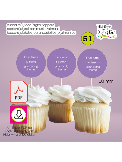 cupcake Toppers digitali personalizzati