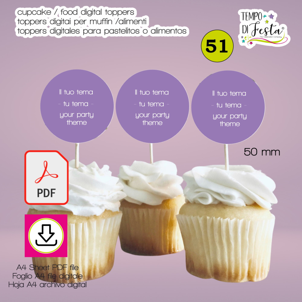DIGITAL CUPCAKE TOPPERS CUSTOMIZED