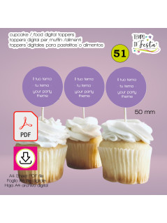 cupcake Toppers digitali personalizzati