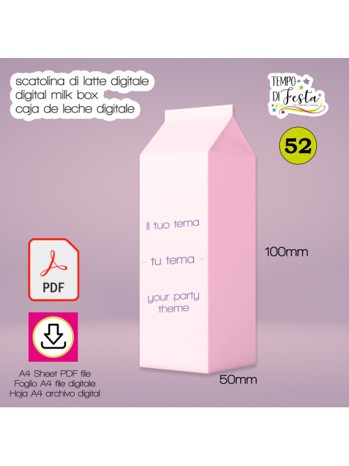 Scatolina di latte digitale personalizzata a tema
