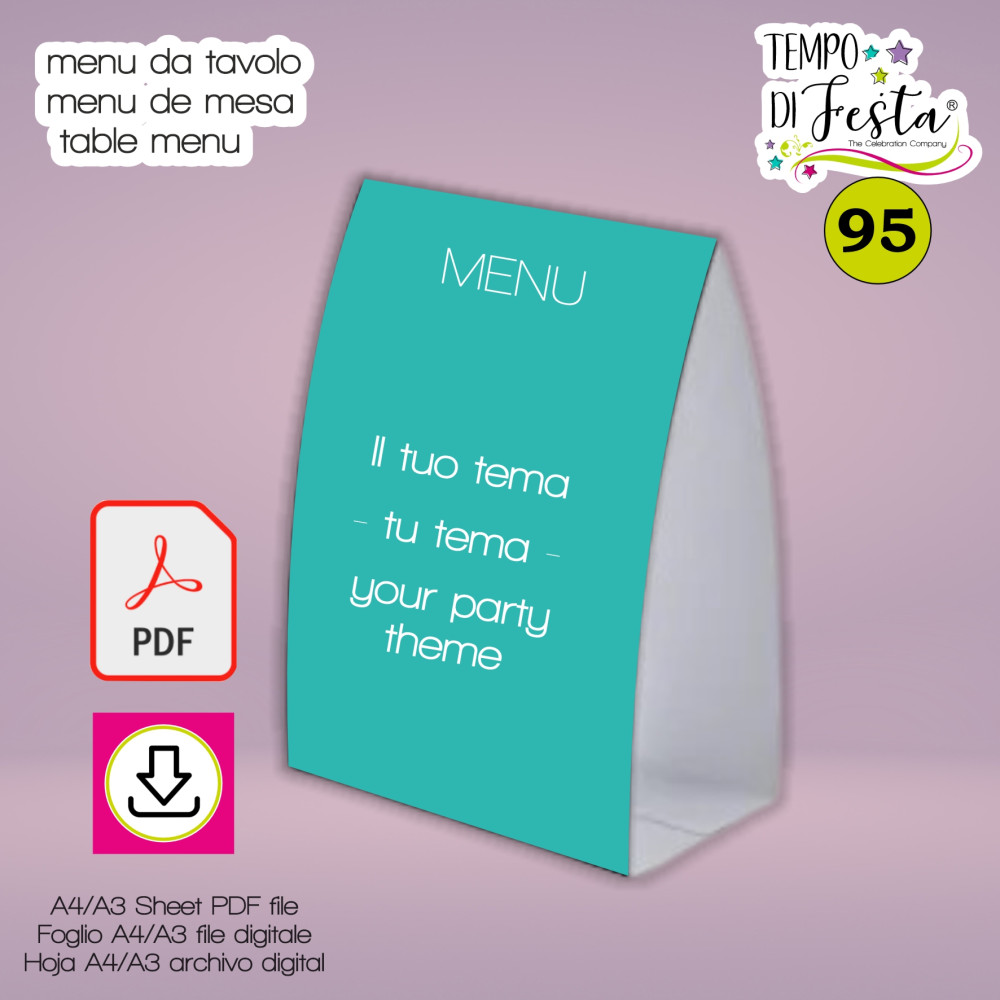 Menú de mesa digital temática