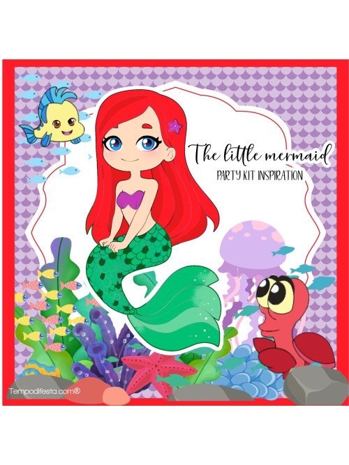 little mermaid Digital  party kit