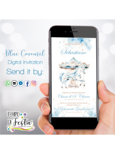 blue carousel Invitation for WhatsApp