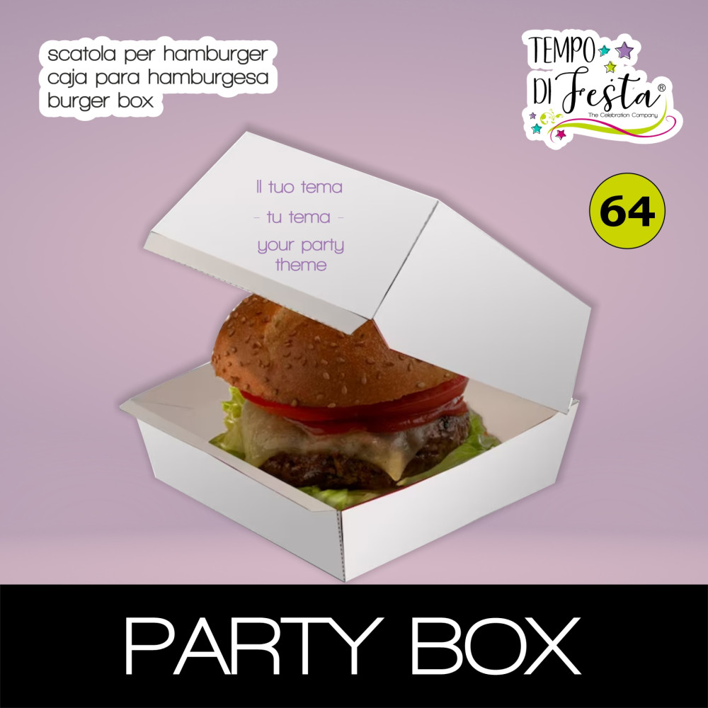 Customized box of hamburgers