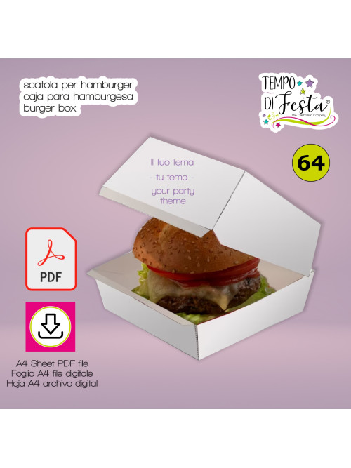 Digital box of hamburgers customized