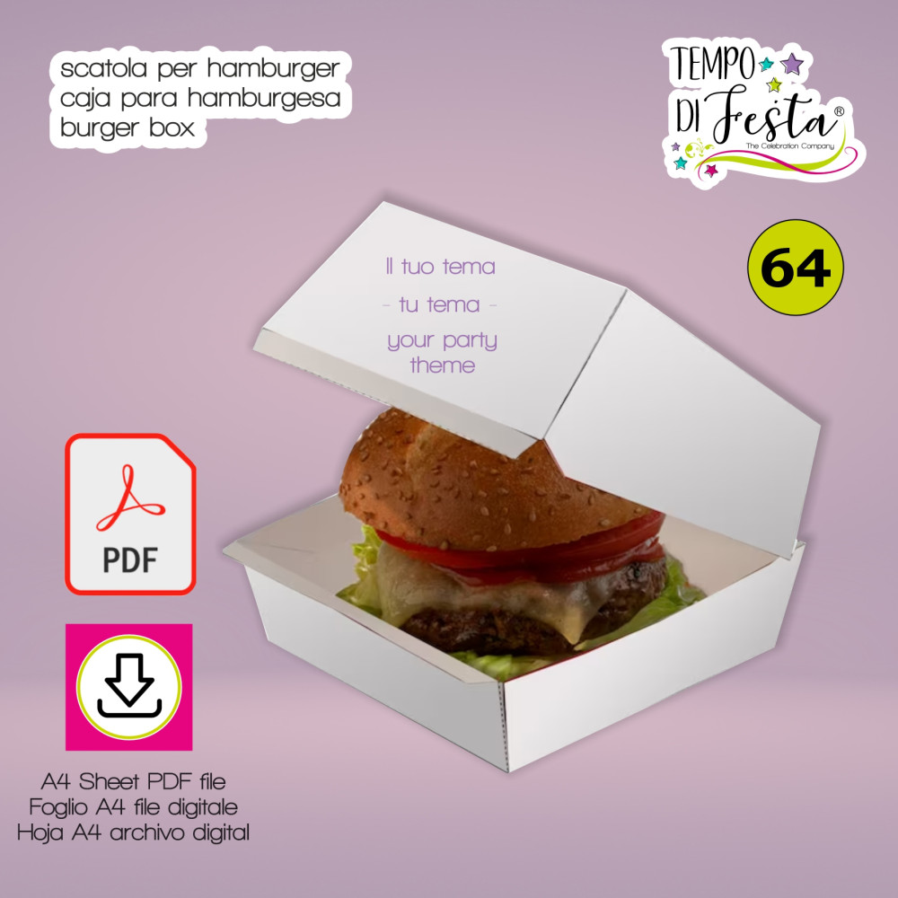 Digital box of hamburgers customized