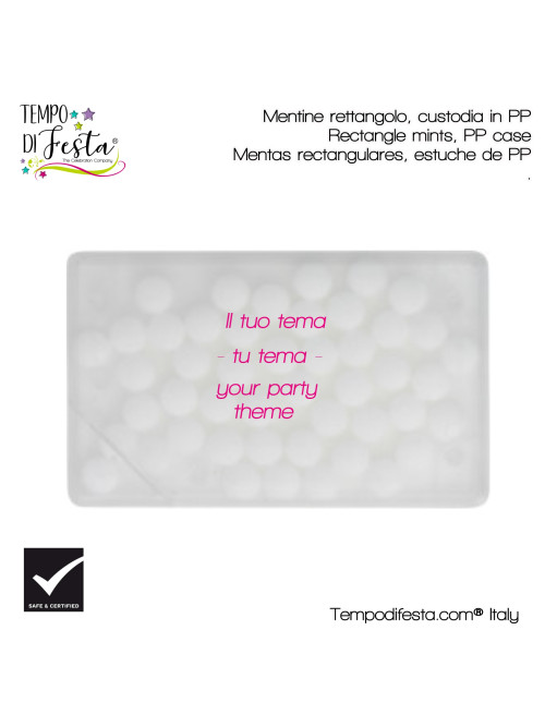 Rectangular mints, customized PP case