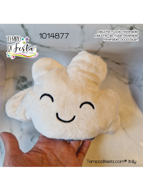 Peluche nuvola reversibile con etichetta personalizzata