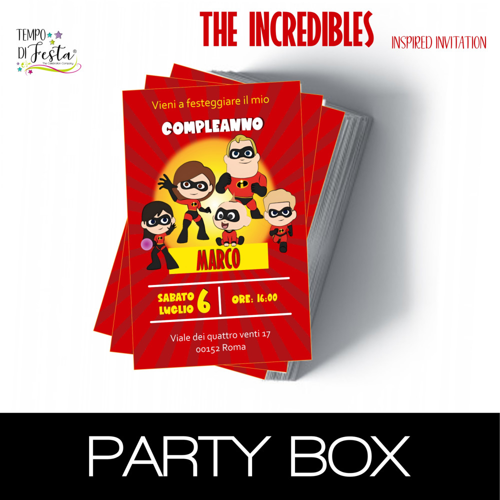 The Incredibles. paper invitations
