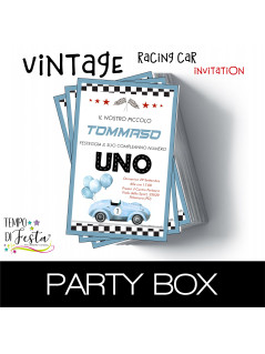 Autos de Carreras Vintage invitaciones de papel