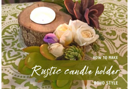 Tutorial how to make a rustic candle holder with natural logs boho style 2022/08/16